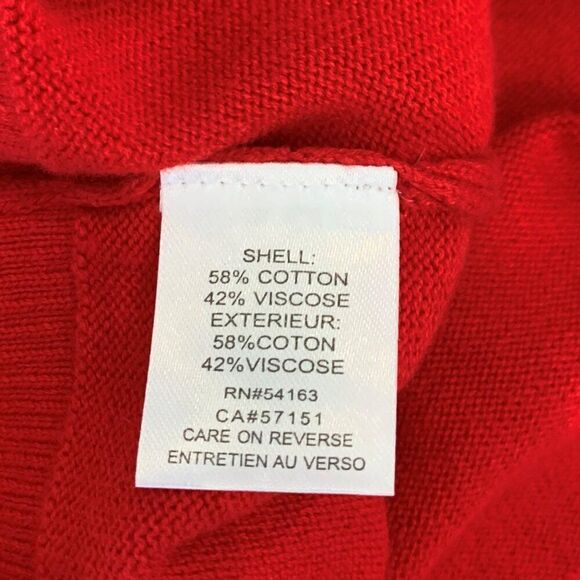 Calvin Klein cardigan, chili pepper red, toggle close, updated silhouette, sz M - Picture 6 of 16
